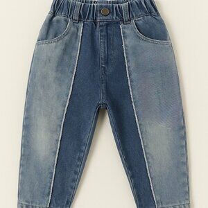 Kids Patchwork Denim Jeans | Elastic Waist | like new